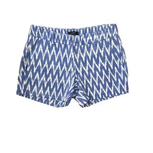 J Crew blue zig zag shorts, size 0